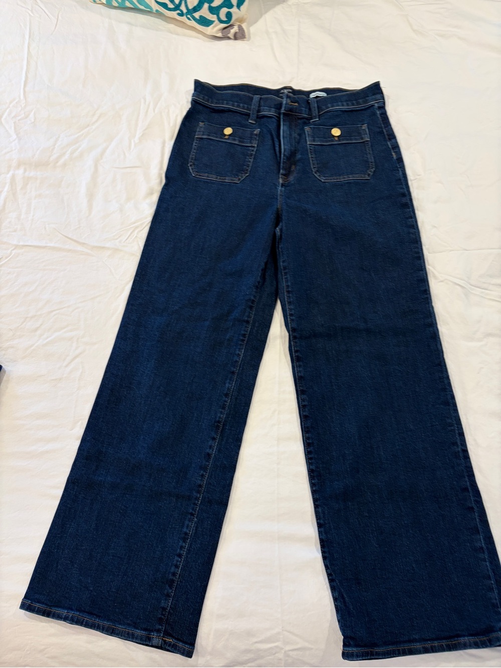 JCrew Factory Dark Blue Wide-Leg Women’s Jeans - Classic High Waist
